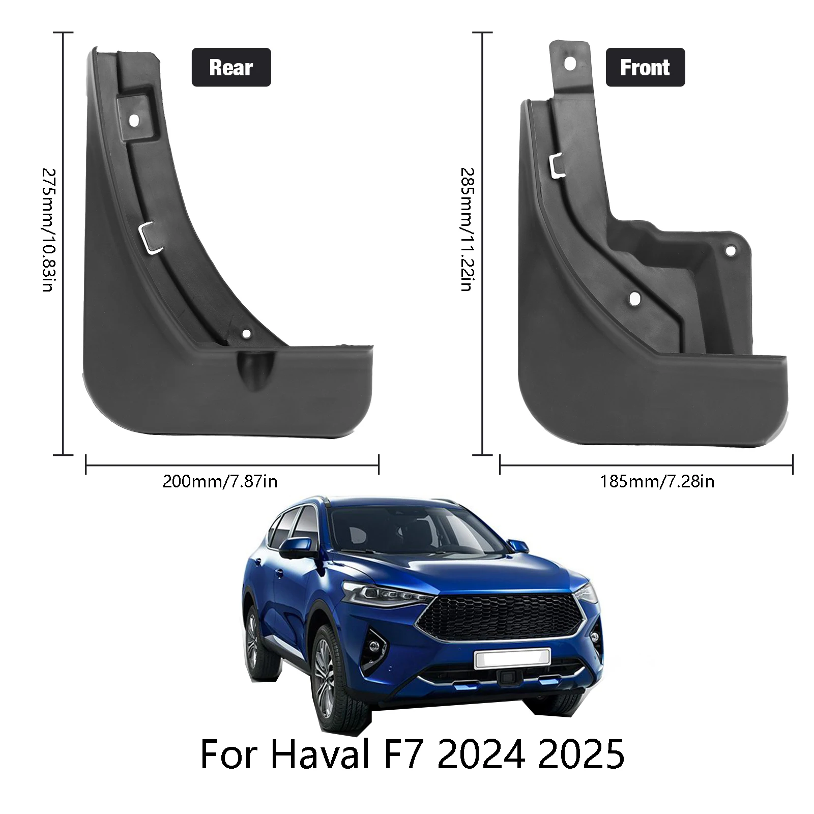 Guardabarros delanteros y traseros para Great Wall Haval F7 - imagen 4