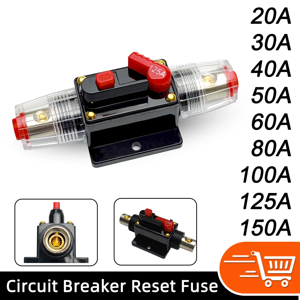 Disyuntor reiniciable 20-150 A para amplificador de coche