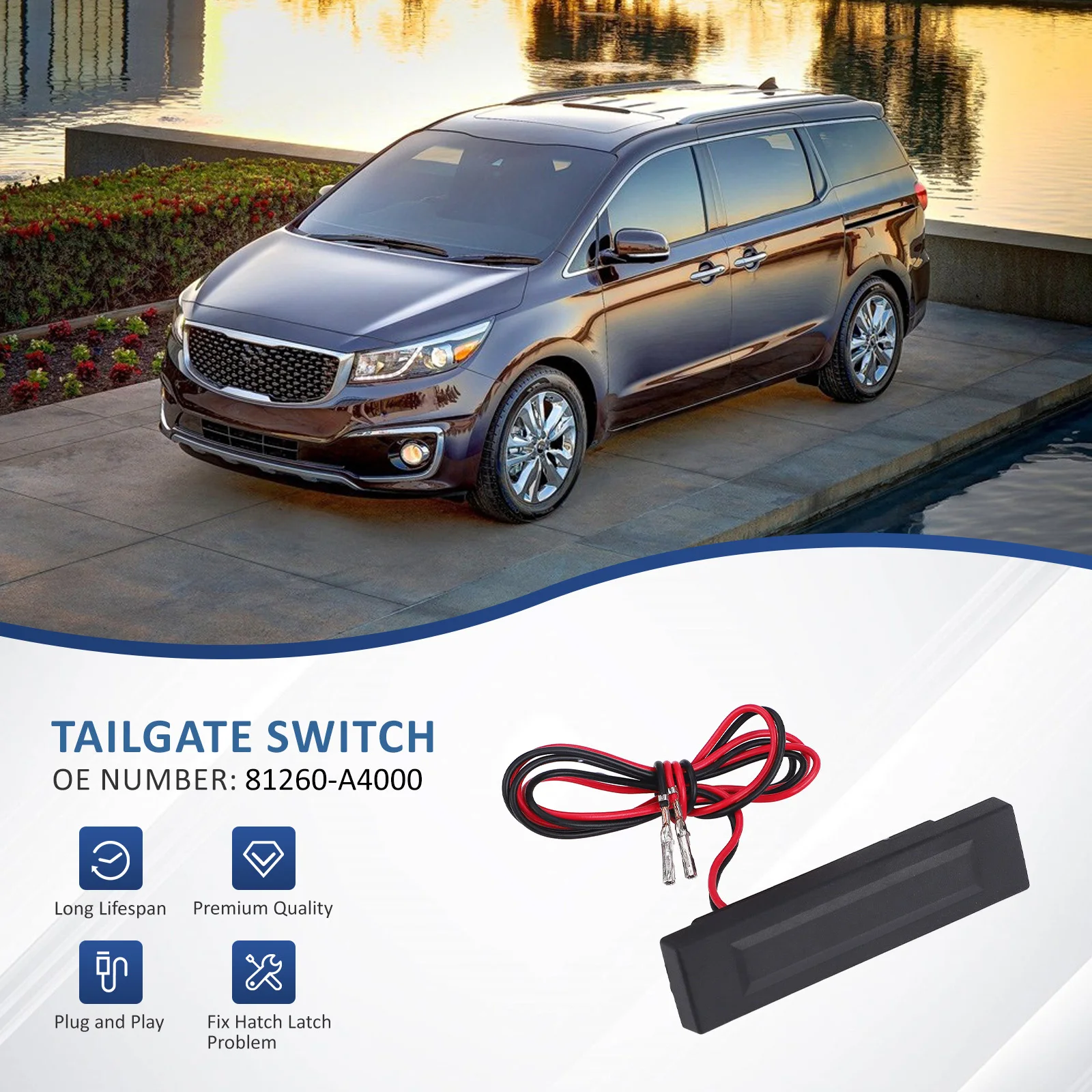 Cerradura maletero trasero 81260-A4000 negro – Kia Carnival 2013-2017 - imagen 3