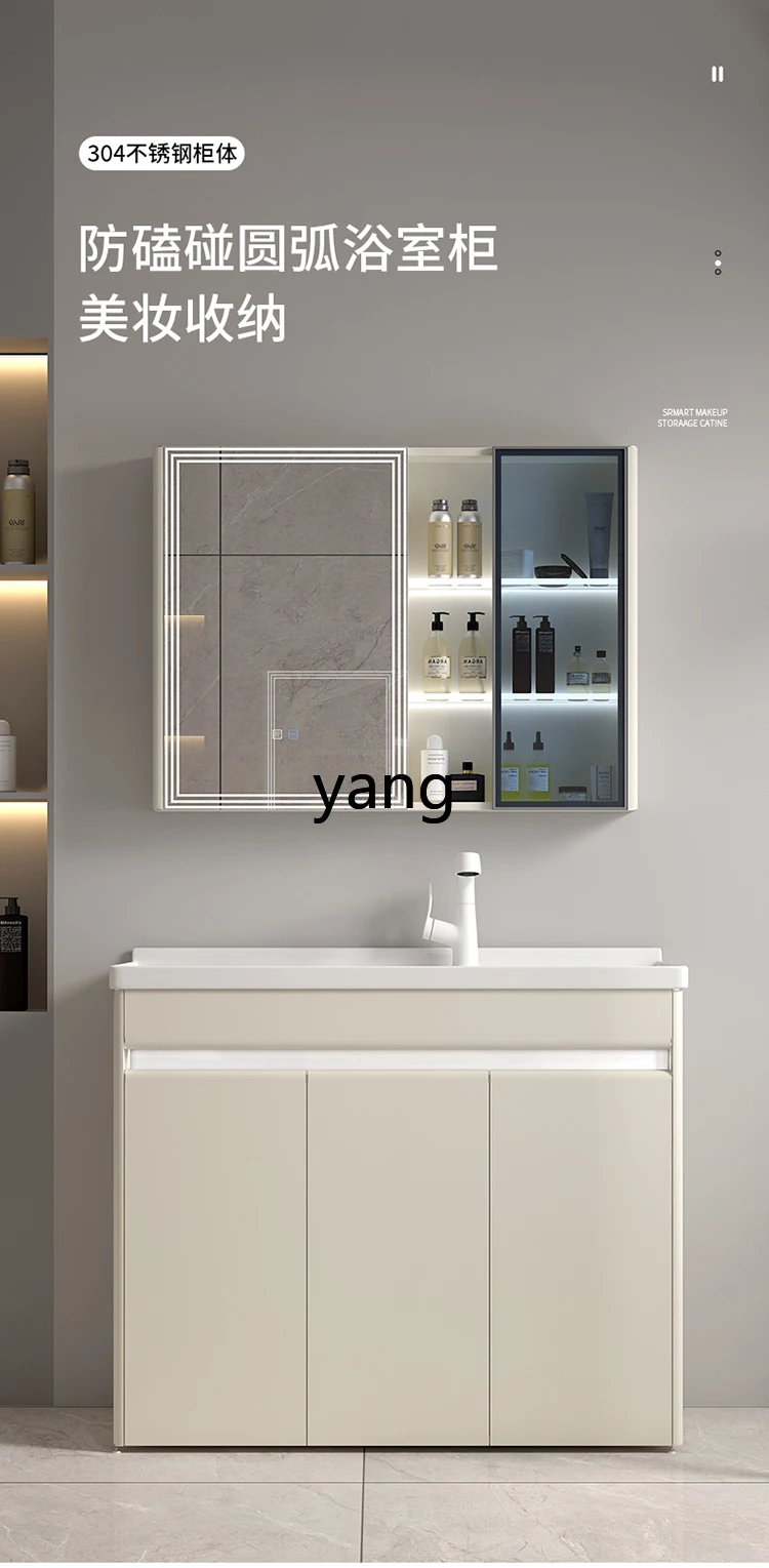CX Mueble de lavandería en acero inoxidable con lavabo cerámico - imagen 3