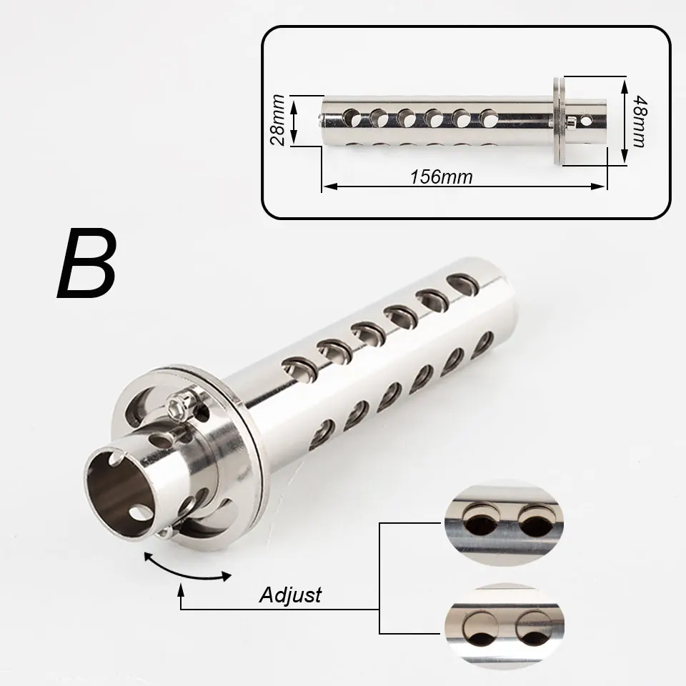 Silenciador de escape giratorio ajustable para moto con DB Killer - imagen 4