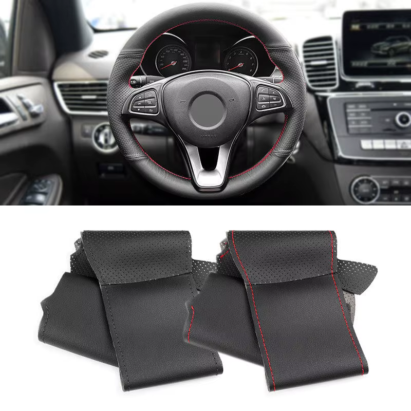 Cubierta de cuero para volante Mercedes-Benz W205 W176 W246