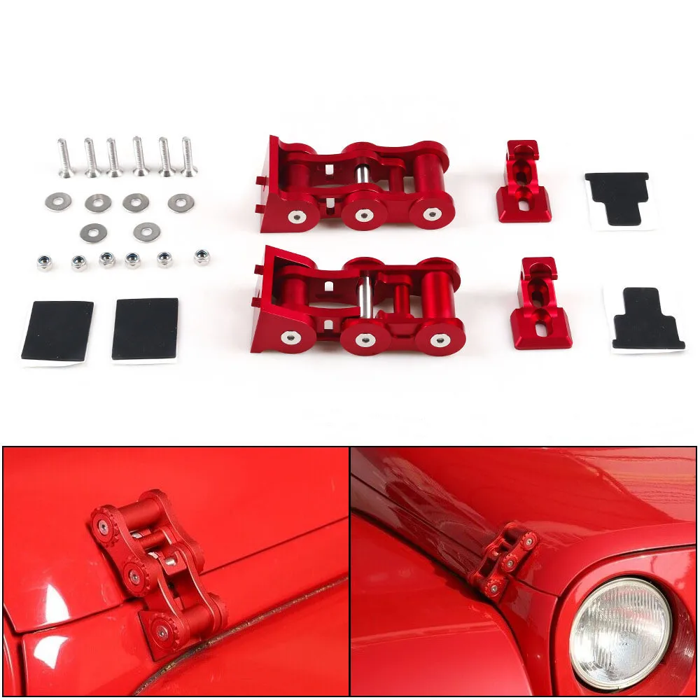 Pestillos de capó bloqueables de aluminio para Jeep Wrangler JK/JL 4xe