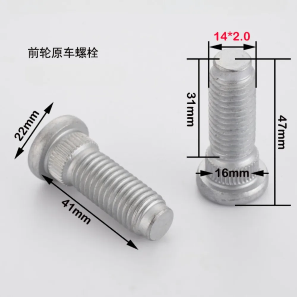 Perno estriado para cubo de rueda con rosca M14x2.0