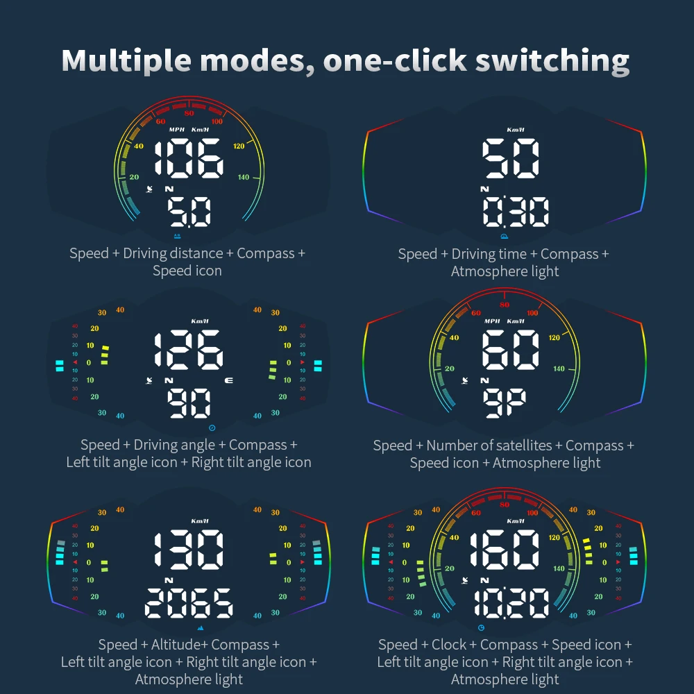 HUD G18 GPS – Velocímetro digital con alarma de velocidad y altitud - imagen 4