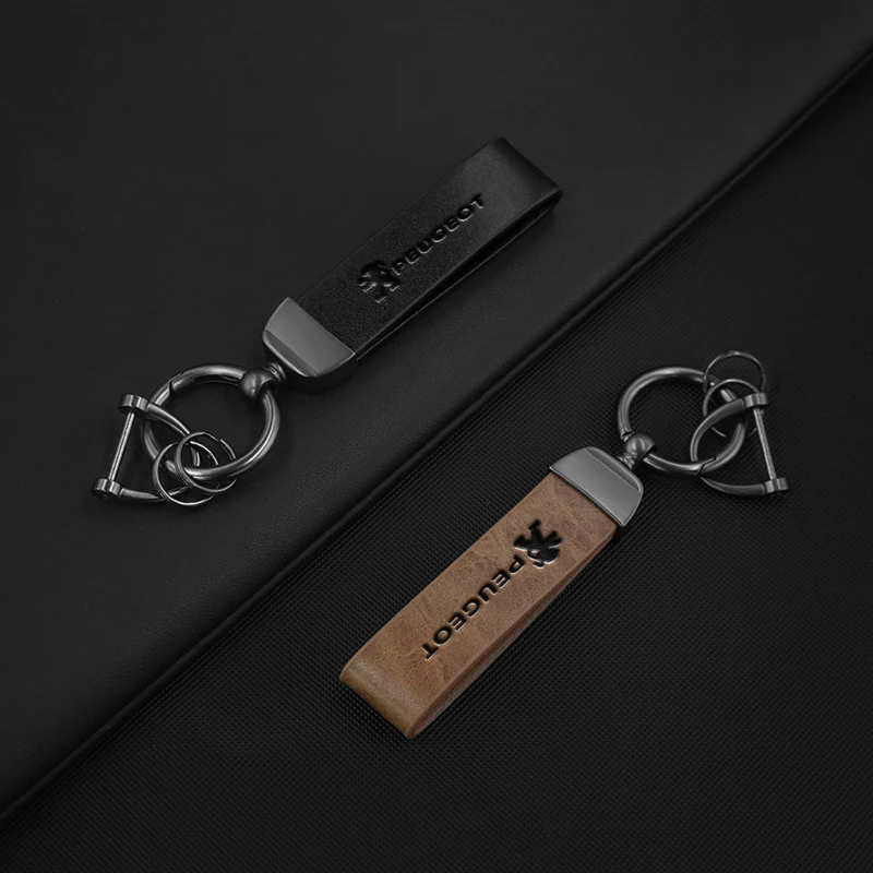 Llavero cuero con cordón antipérdida – Peugeot 208 308 508 - imagen 2