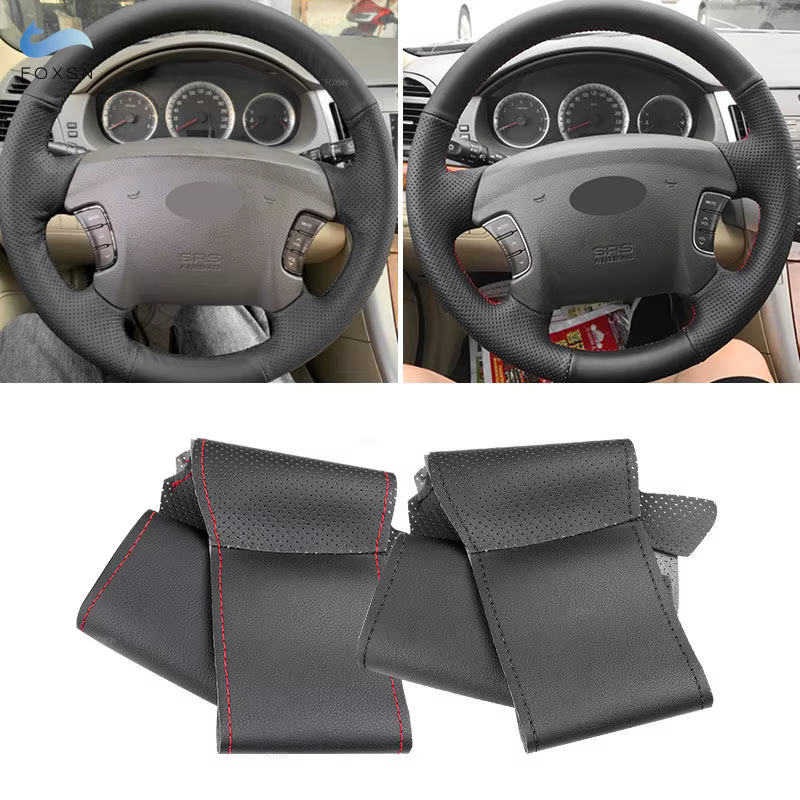 Funda de volante de cuero perforado para Hyundai Sonata NF y Azera 2005-2010