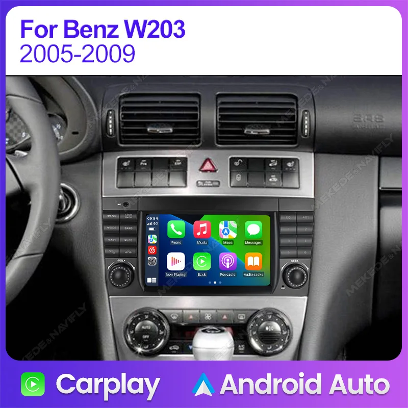 MEKEDE Autorradio Android 2 DIN con CarPlay para Mercedes W203/W209