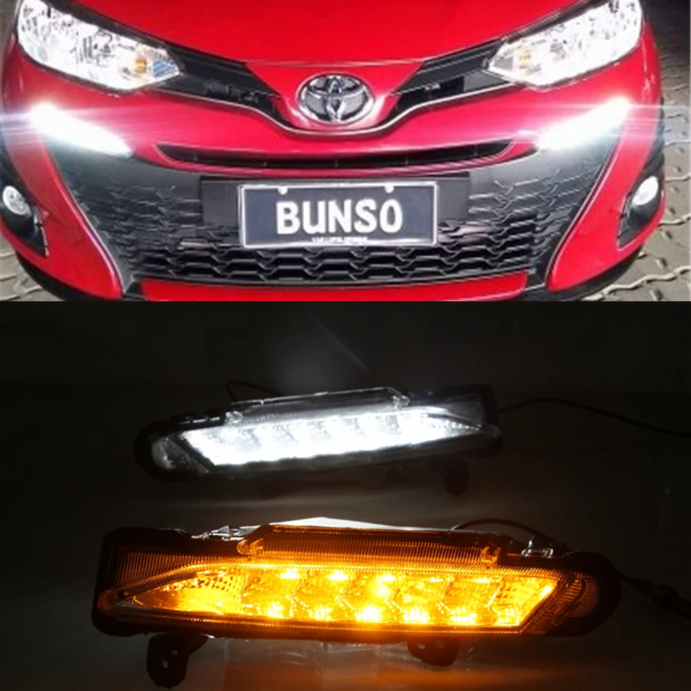 Luz antiniebla LED con giro amarillo para Toyota Yaris 2017-2019 - imagen 2