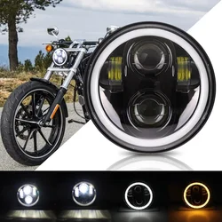 Faro delantero de moto con diurnas direccionales, cruce y carretera