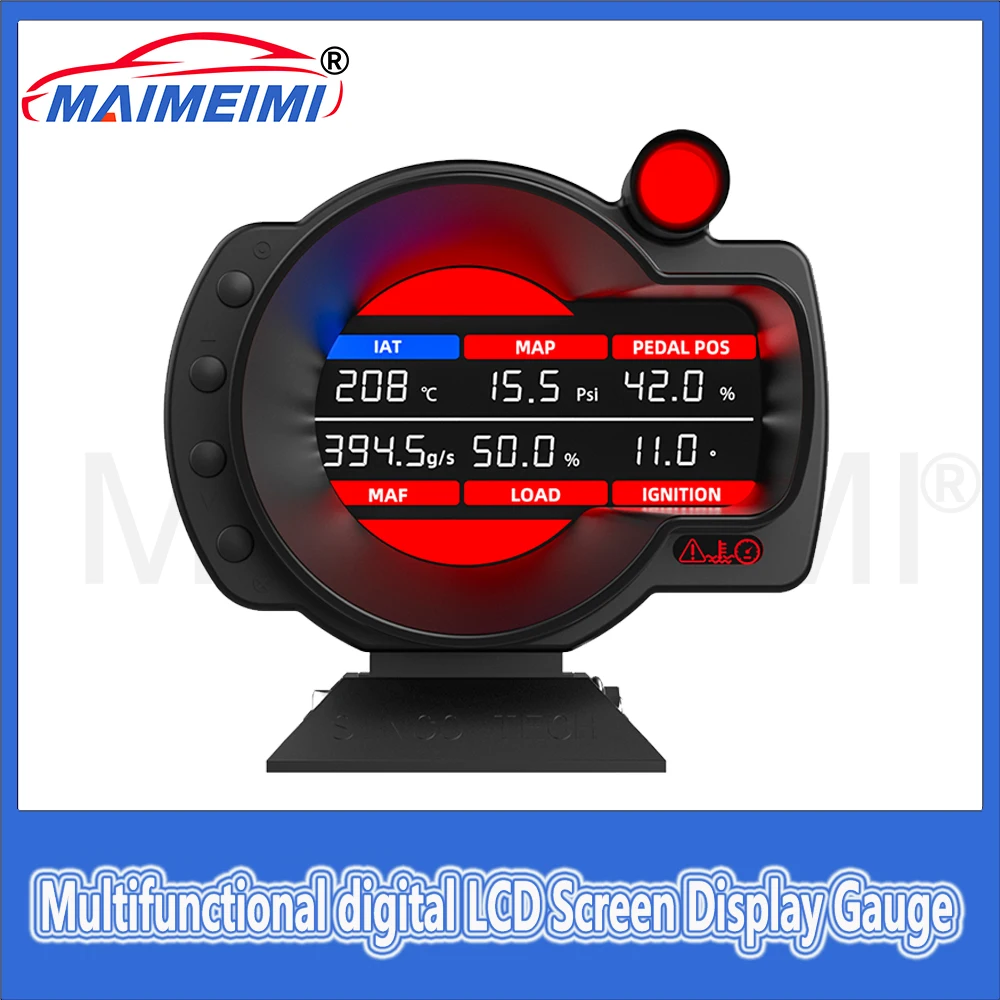 Pantalla LCD OBD multifunción: velocidad, voltaje y temperatura