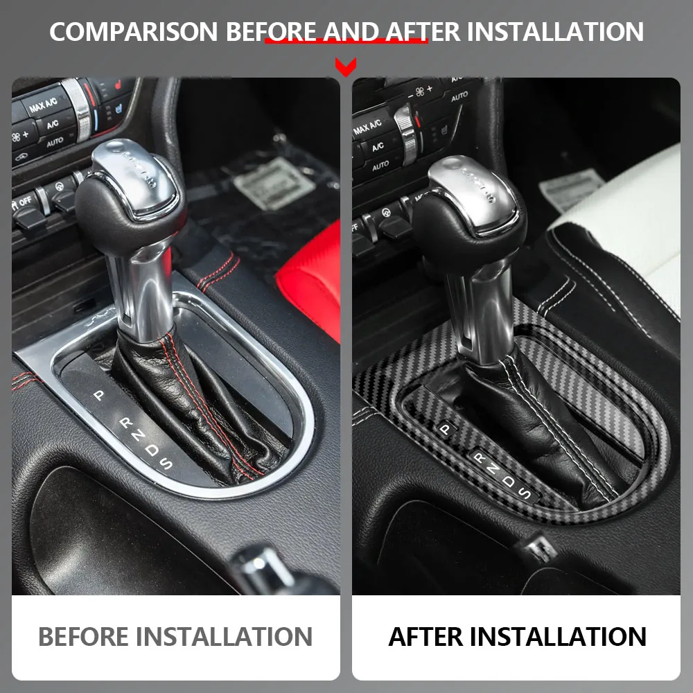 Cubierta cambio marchas fibra de carbono Ford Mustang 2015-2023 automático - imagen 2