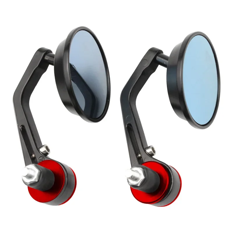 Espejos universales de aleación de aluminio para motocicleta, espejo lateral redondo, extremo de barra plegable, conversión de moto, manillar de cereza - imagen 3