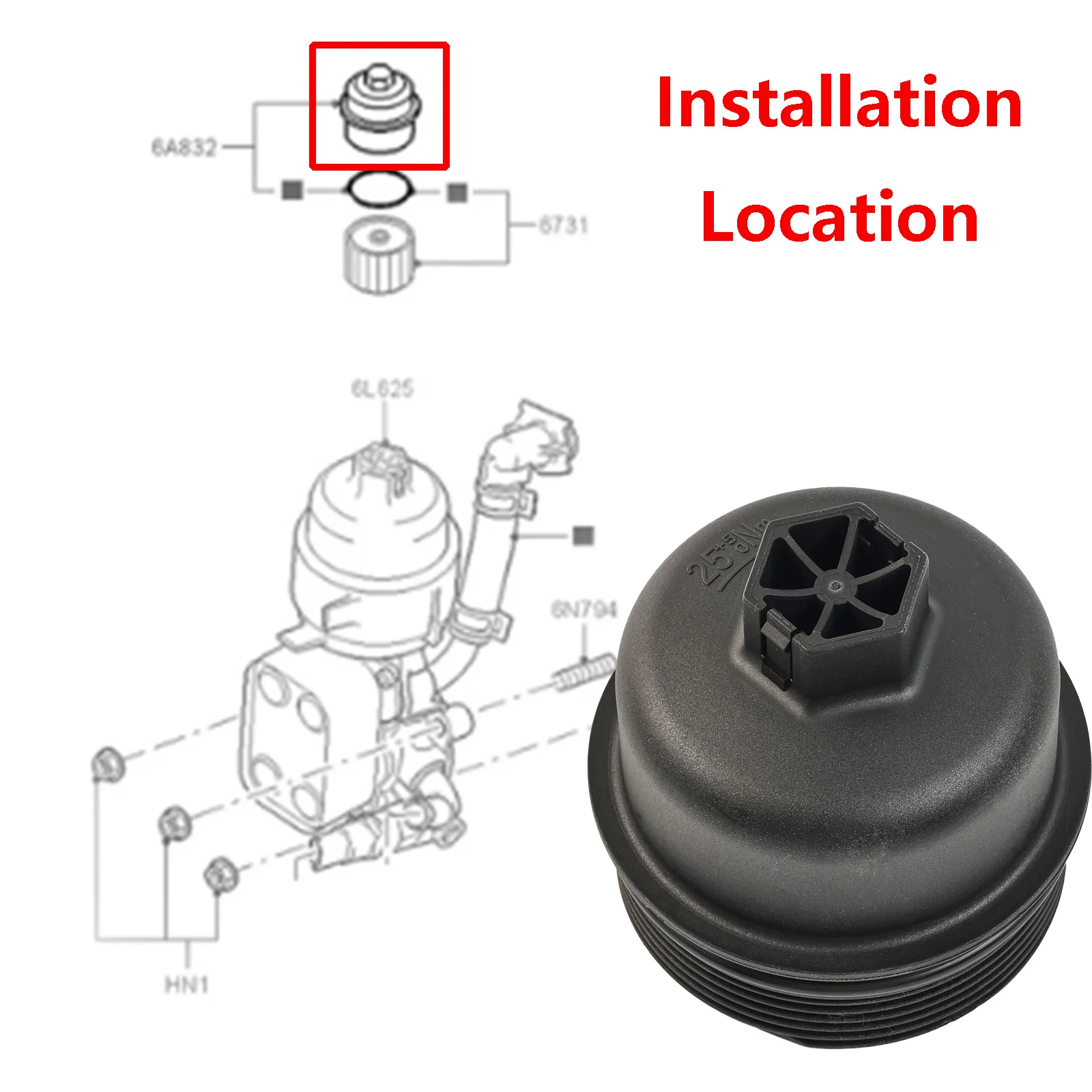 Tapa filtro de aceite Peugeot Boxer/Partner – 3M5Q-6737-AA - imagen 4