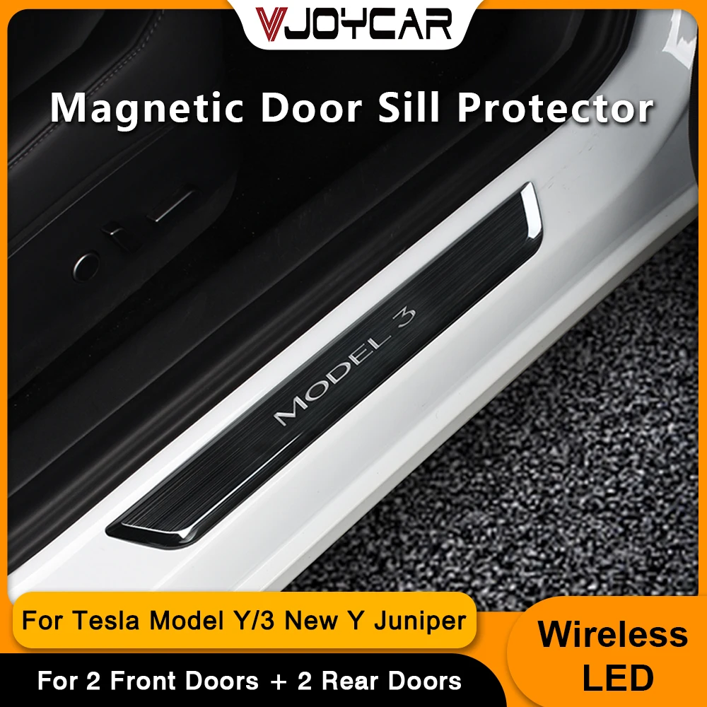 Protectores de puerta y alféizar LED para Tesla Modelo Y