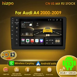 Hizpo Radio multimedia Android 2 DIN con GPS para Audi A4 B6/B7