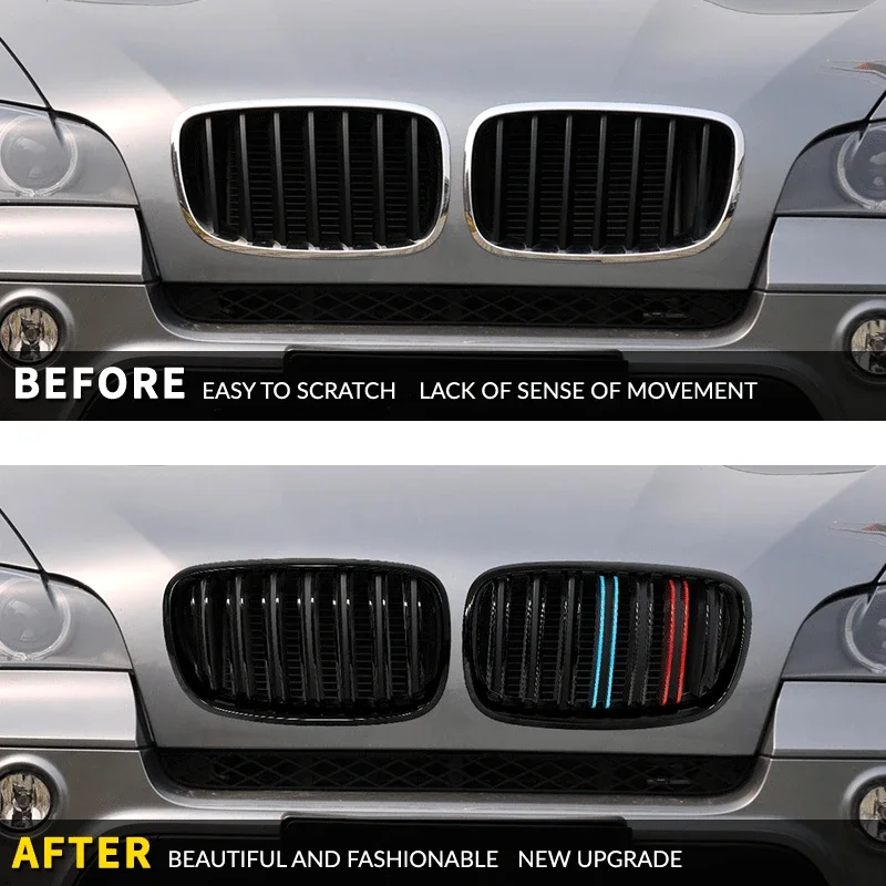 Parrilla delantera doble listón negro brillante – BMW X5 E70 X6 E71 2008-2013 - imagen 2