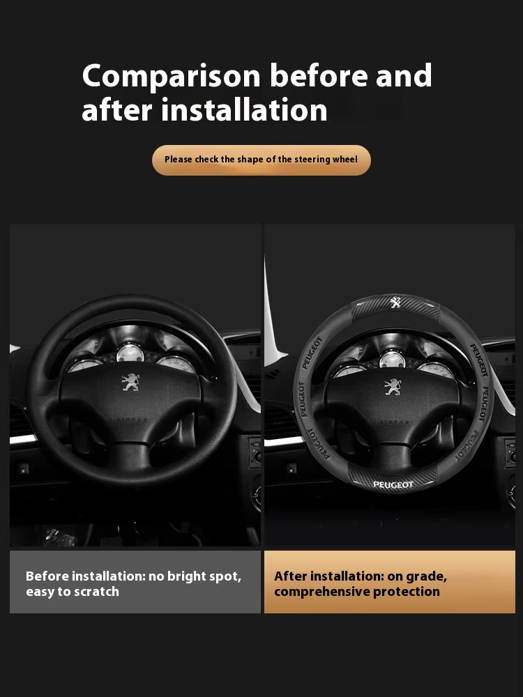 Cubrevolante de cuero compatible con Peugeot 107, 206, 207 y 308 - imagen 2