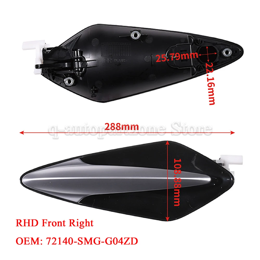 Manija puerta negra Honda Civic MK8 2006-2011 - imagen 5