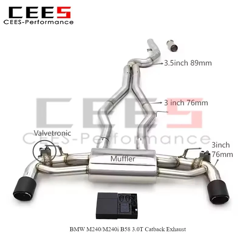 CeeS sistema de escape valvulado para BMW M240i G42 B58 3.0T