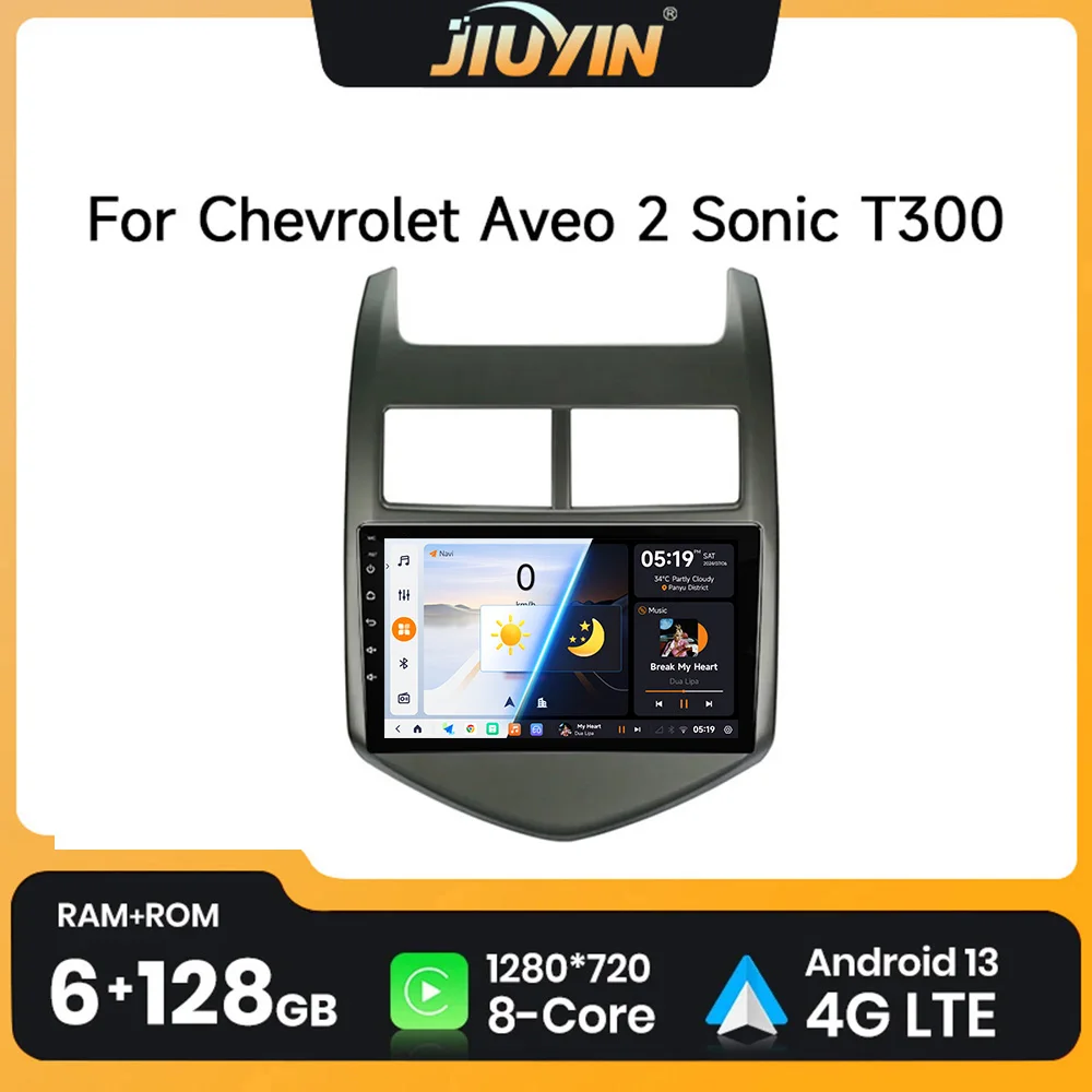Radio Android JIUYIN – Chevrolet Aveo/Sonic T300 con GPS y CarPlay