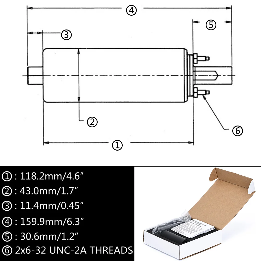 FREE SHIPPING - New Universal High Flow & Pressure External Inline 255LPH Fuel Pump GSL392 JR-FPB005 - imagen 4
