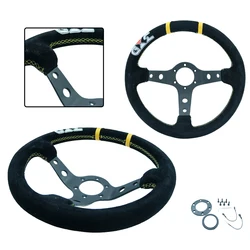 GXZ Volante racing 13 pulgadas gamuza bordado con diseño profundo