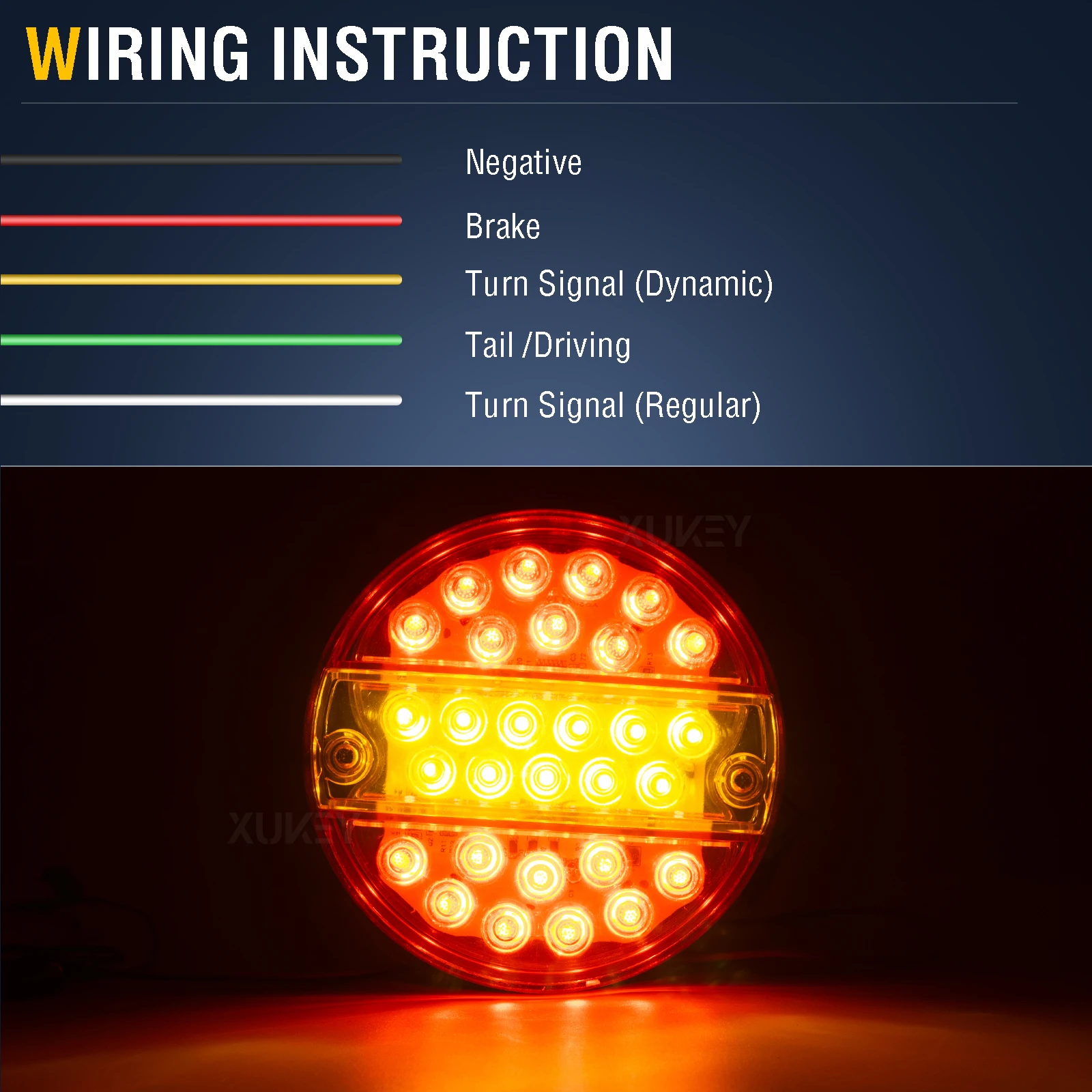 Luz trasera LED redonda para remolque y camión con intermitente - imagen 5