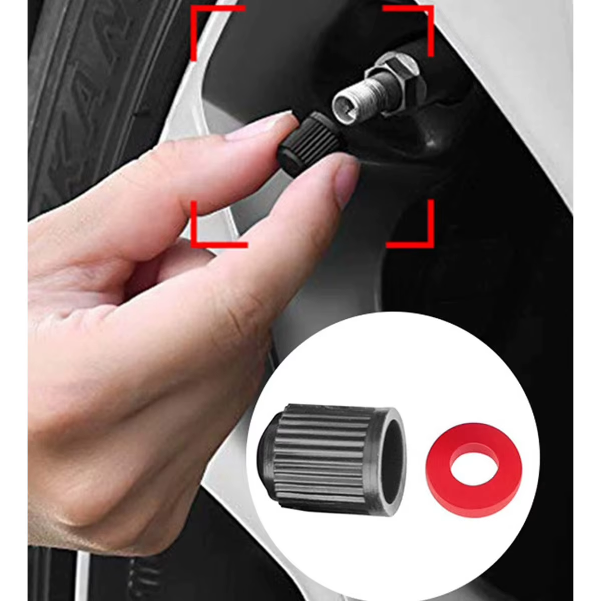 Tapones de válvula universales negros para coche, moto y bicicleta - imagen 4