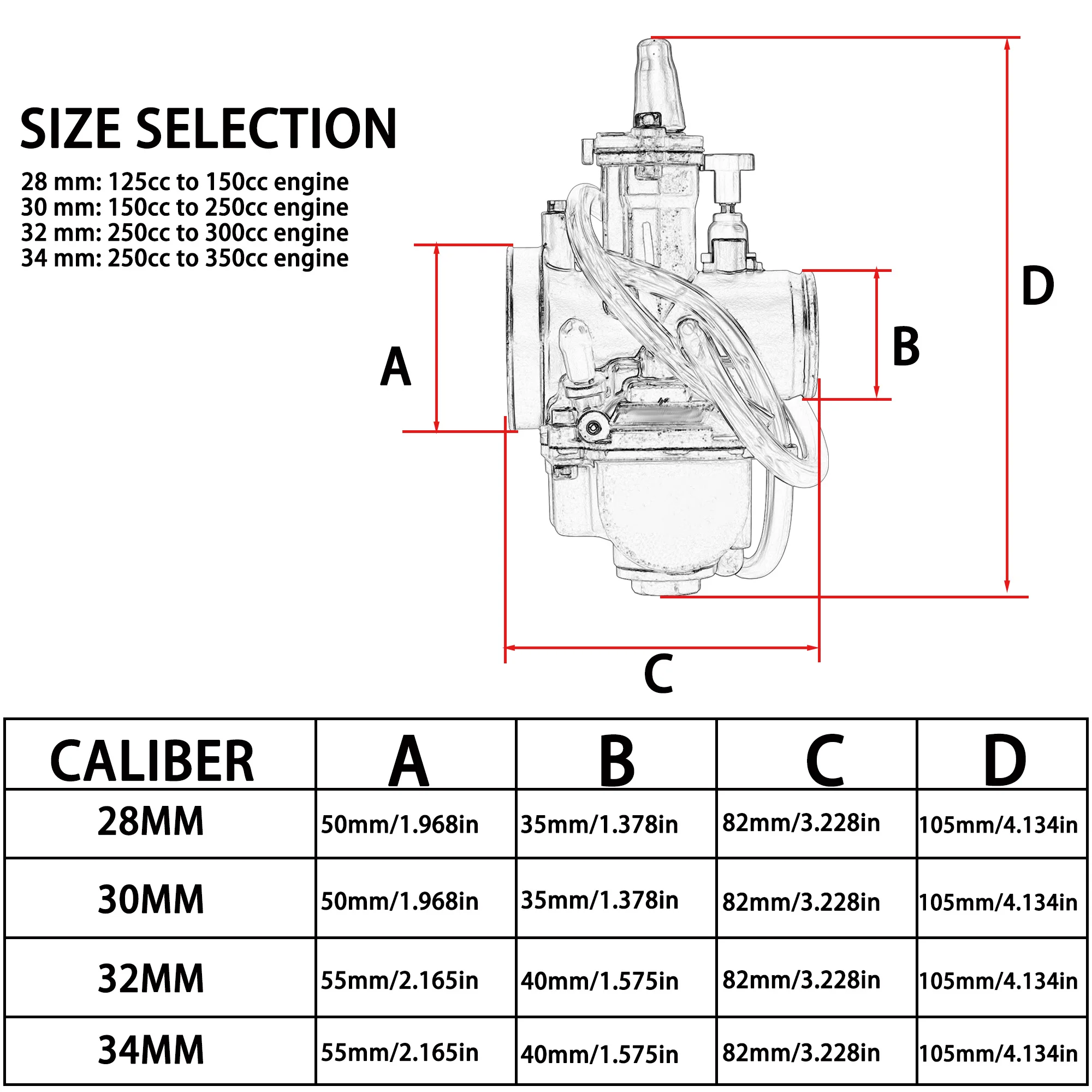 Keihin PWK Carburador 28-34mm scooter moto 2 tiempos - imagen 2