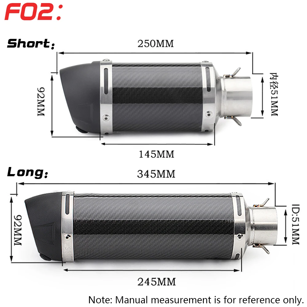 Silenciador universal de escape para moto de fibra de carbono con marcado E - imagen 3