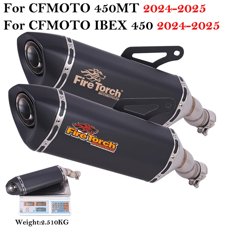 Tubo escape Slip On acero inox CFmoto 450MT IBEX 2024-2025 silenciador DB Killer