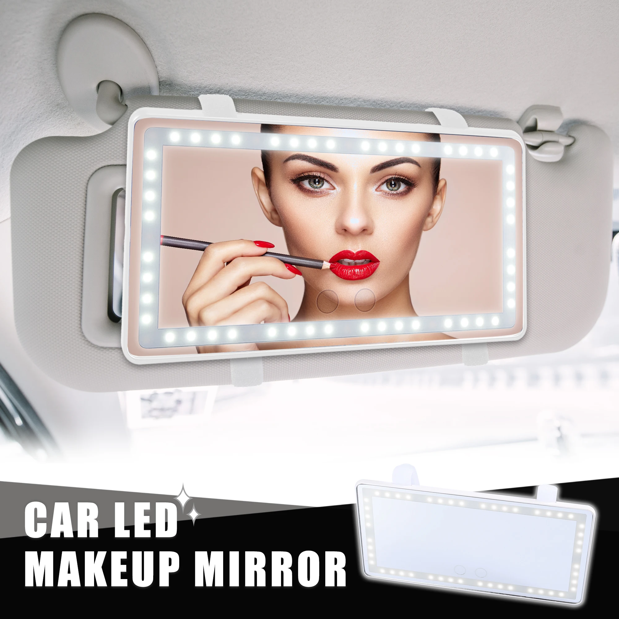 Espejo Vanidad Coche LED Táctil Autohaux – Iluminación Integrada