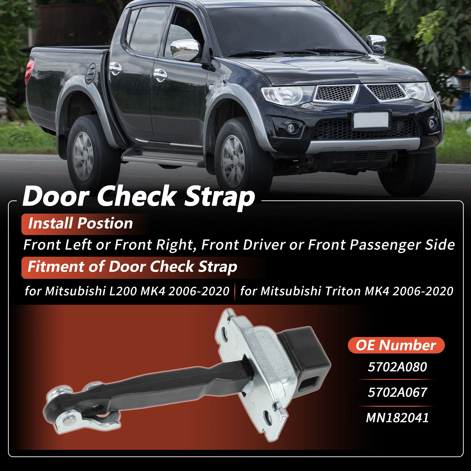 UXCELL 5702A080 Limitador de puerta Mitsubishi L200 Triton MK4 - imagen 2