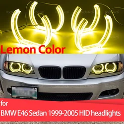 Angel Eyes LED estilo CSL amarillo limón para BMW E46 Sedan HID