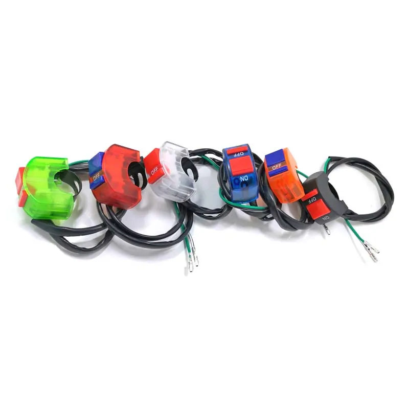 Interruptor manillar universal 22mm DC 12V moto – intermitentes luz piloto ruta - imagen 2