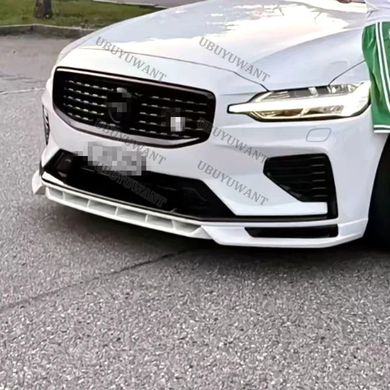 Protector de parachoques delantero para coche Volvo, accesorio de PU sin pintar, para modelos S60, V60, solo para estilo deportivo, 3 piezas, 2020-2025 - imagen 4