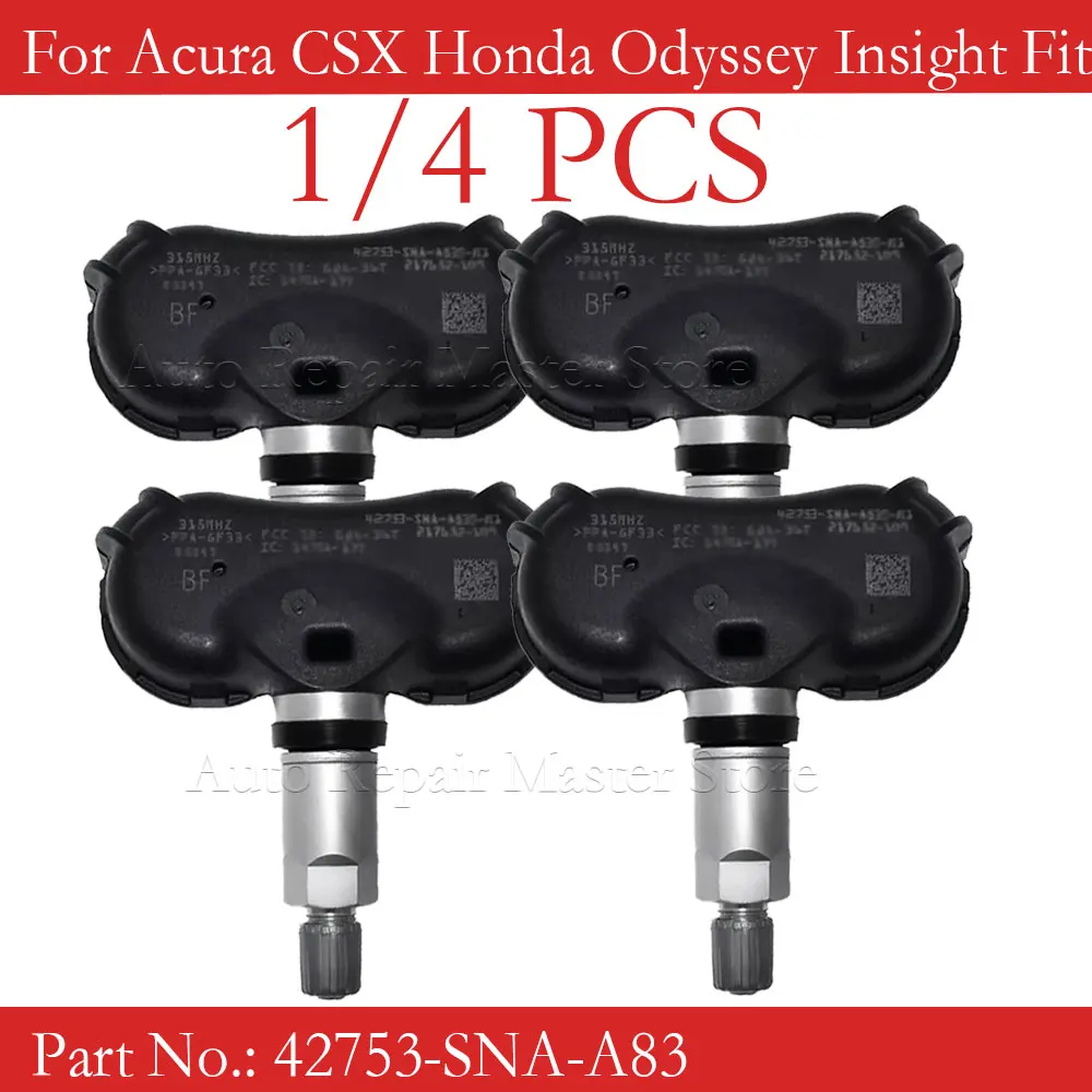 42753-SNA-A83 Sensor de presión de neumáticos 315MHz para Acura CSX Honda Odyssey Insight Fit Element Civic 42753-SNA-A830-M1