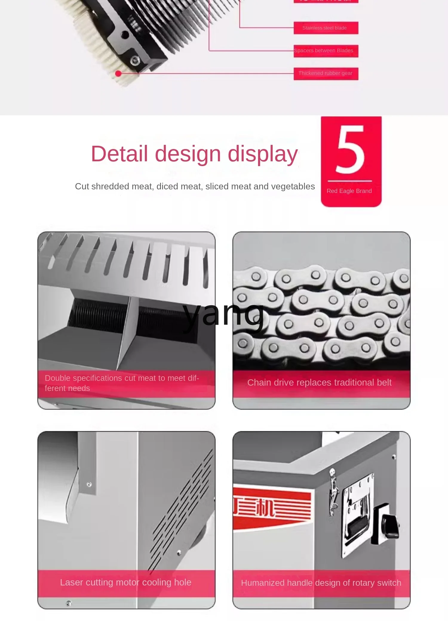 Máquina cortadora y rebanadora de carne de acero inoxidable comercial grande de lmm - imagen 4