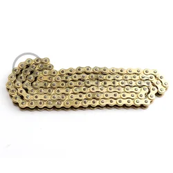 Cadena de transmisión 420 dorada para moto, ATV y Quad 50-150 cc