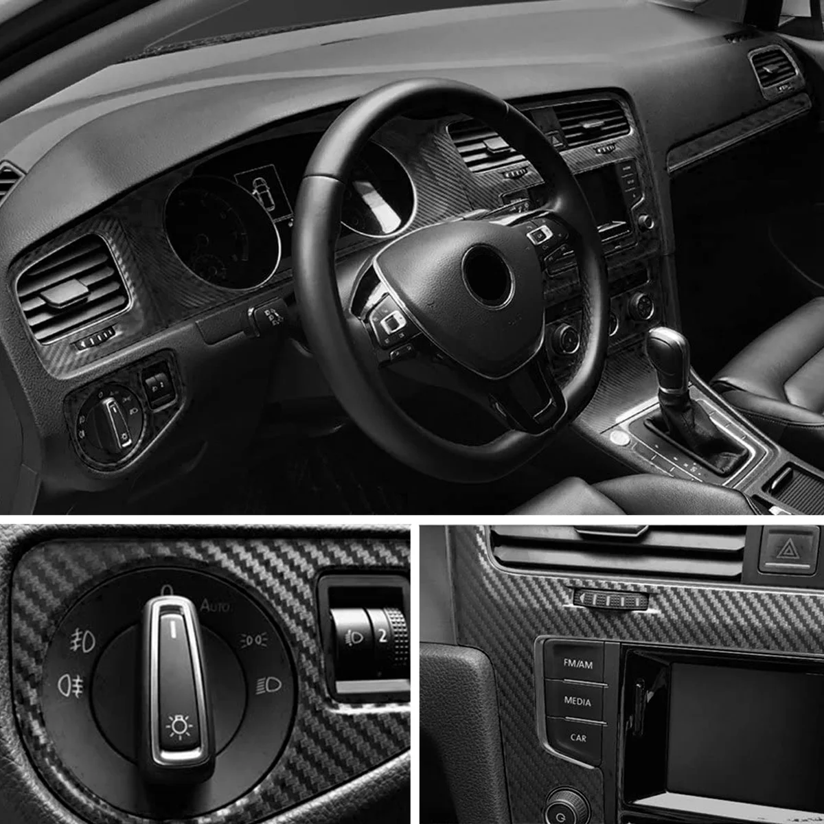 PINMOAP Pegatina 3D efecto fibra de carbono para coche, cambia de color - imagen 2