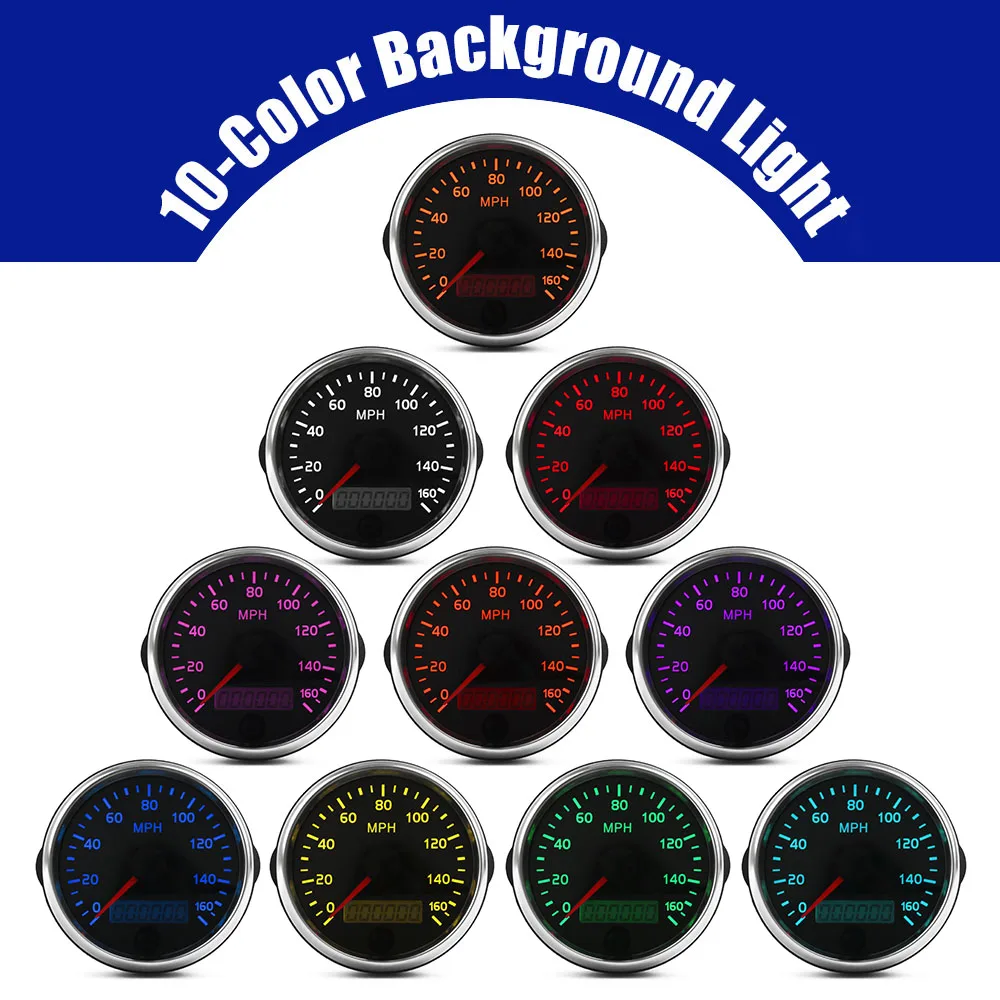 Velocímetro digital universal 85 mm retroiluminado en 10 colores 12-24 V - imagen 3