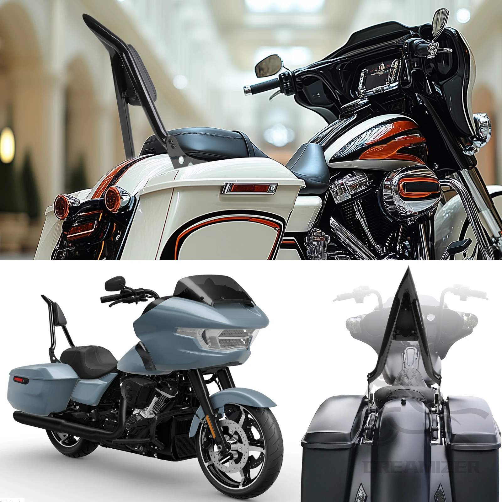 Sissy Bar negro para Harley Electra Street Glide FLHR 09-23 - imagen 3