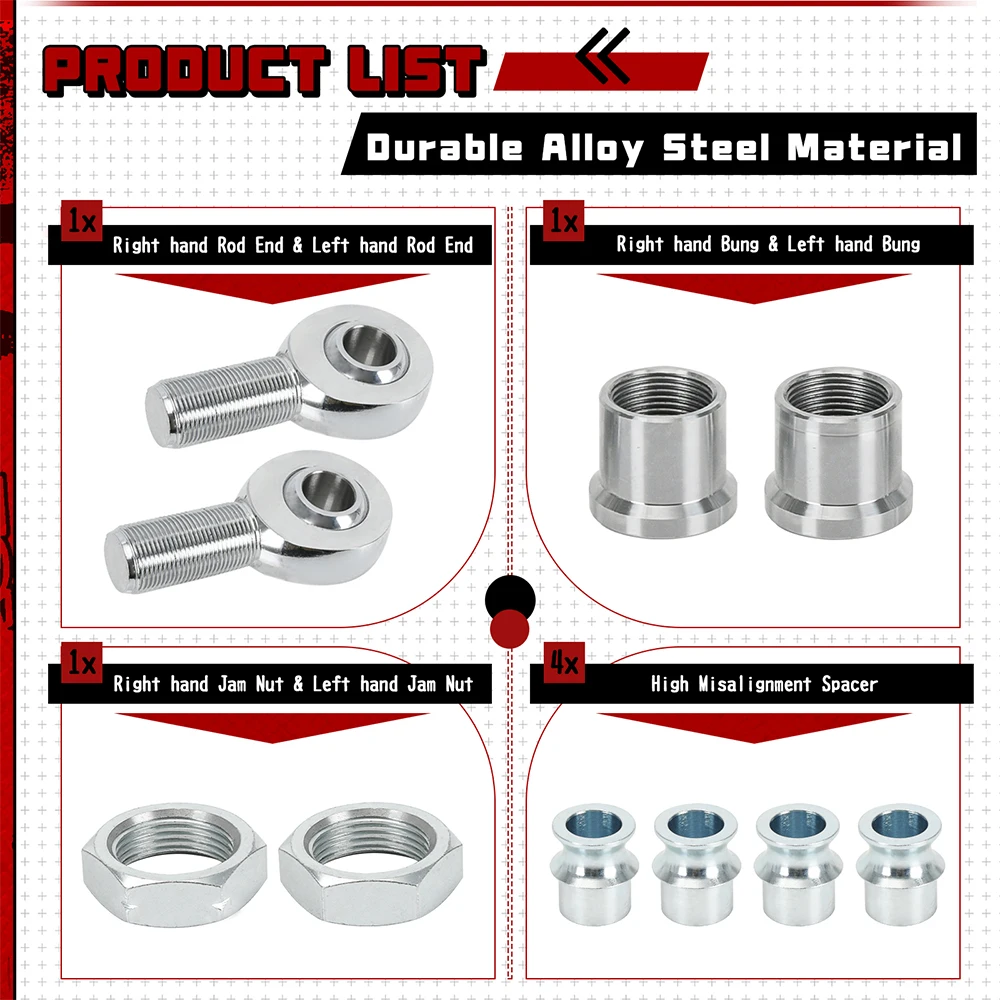 Kit rótulas Heim 1,25 pulgadas Chromoly izquierda y derecha - imagen 3