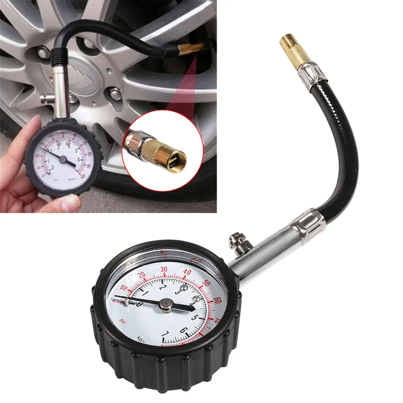 Medidor de presión de neumáticos 0-100 Psi tubo largo – coche y moto - imagen 3