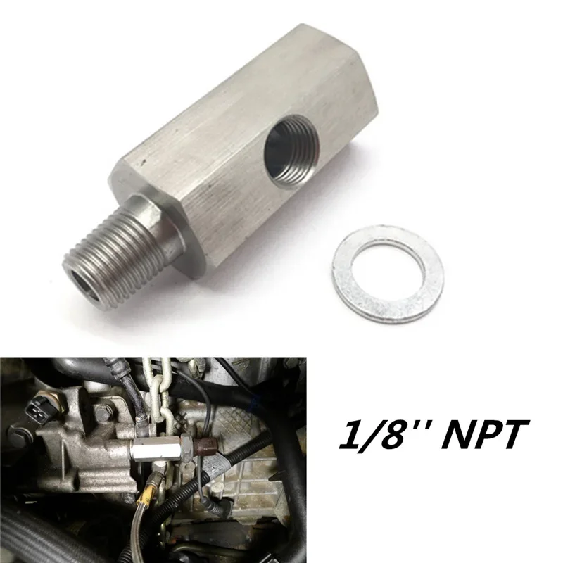 Sensor presión de aceite 1/8 NPT BSPT con adaptador en T y junta - imagen 4