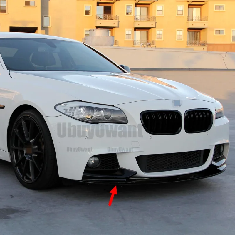 Para BMW 5 Series F10 535i 528i M Sport 2011 2012 2013 2014 2015 2016 labio de parachoques delantero Kit de carrocería negro brillante ABS de alta calidad - imagen 5