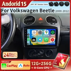 Radio multimedia QLED Android 15 con CarPlay para Volkswagen Beetle