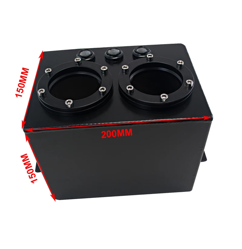 PQY - Tanque de sobretensiones/tanque de sobretensión de combustible de aluminio de doble palanquilla de 3L sin bomba de combustible 044 plateado/negro PQY-TK84 - imagen 4