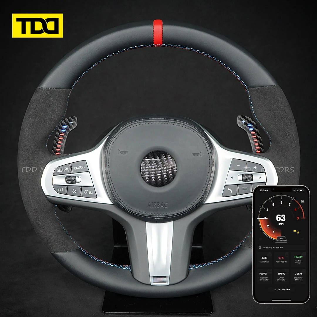 Kit palanca cambios fibra carbono LED BMW F30 G30 1/3 Series - imagen 2